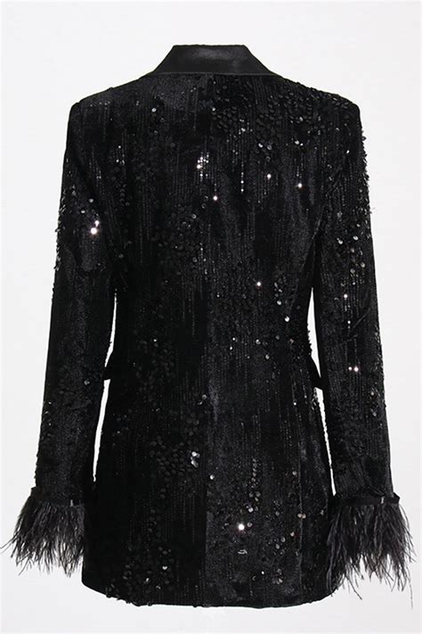 michael kors pailletten blazer federn
